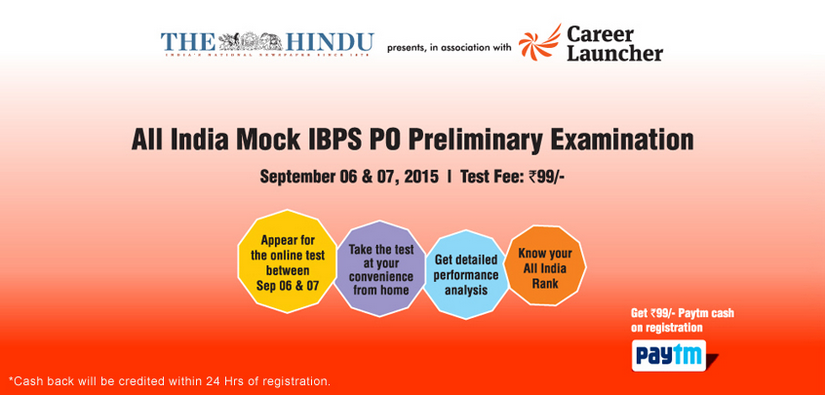 India Desire : IBPS Career Launcher Mock Tests At 100% Cashback Through Paytm Wallet